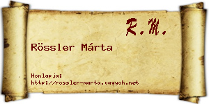Rössler Márta névjegykártya