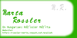 marta rossler business card